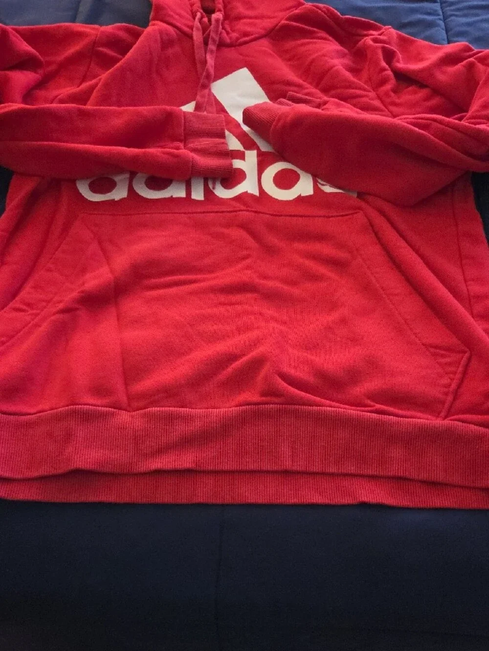 adidas Men’s Red Crewneck Hoodie with White Logo